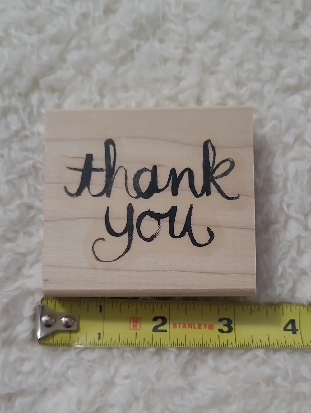 NEW Stampin'Up! Watercolor Thank You Red Rubber Stamp Wood Block 135377 Retired